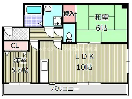 ヴィラ狭山(2LDK/2階)の間取り写真