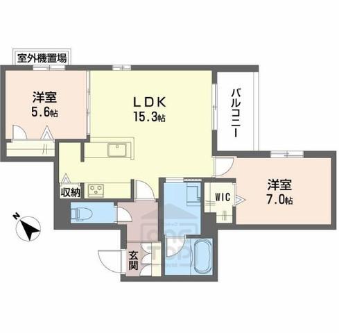 オルキデア クオーレ(2LDK/3階)の間取り写真