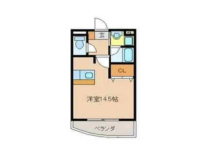 パピーガーデン(ワンルーム/4階)の間取り写真