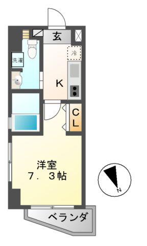 カレント今池(1K/4階)の間取り写真