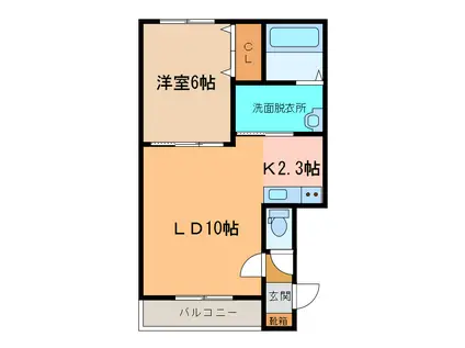 ベルエットクレール(1LDK/1階)の間取り写真