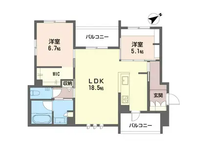 FDI CASA片瀬江の島 I(2LDK/4階)の間取り写真