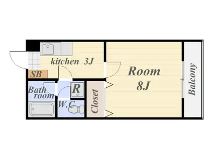 しゃろん館(1K/2階)の間取り写真