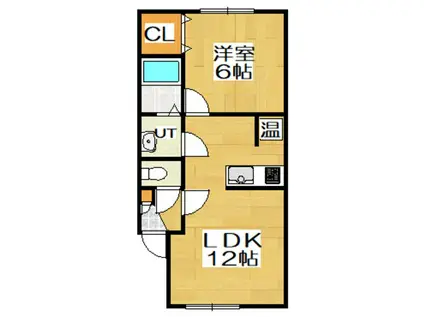 Mハイツ東町10(1LDK/1階)の間取り写真