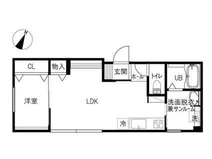 INTEGRAL SUZUKAKE(1LDK/1階)の間取り写真