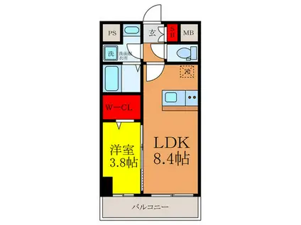 クローバー・レジデンス阪大前(1LDK/5階)の間取り写真