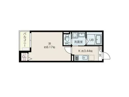 JACK HOMMACHIII(1K/2階)の間取り写真