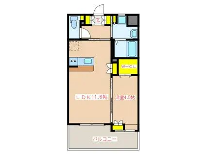 ステーションヒルズ(1LDK/9階)の間取り写真