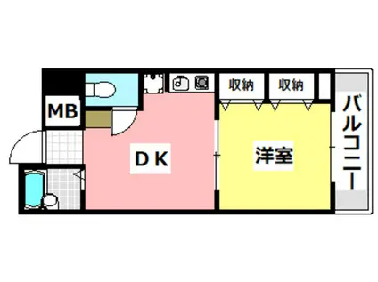 茨木ロイヤル(1DK/1階)の間取り写真