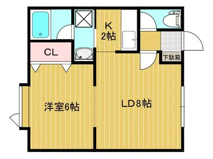 パークサイド高砂(1LDK/1階)の間取り写真