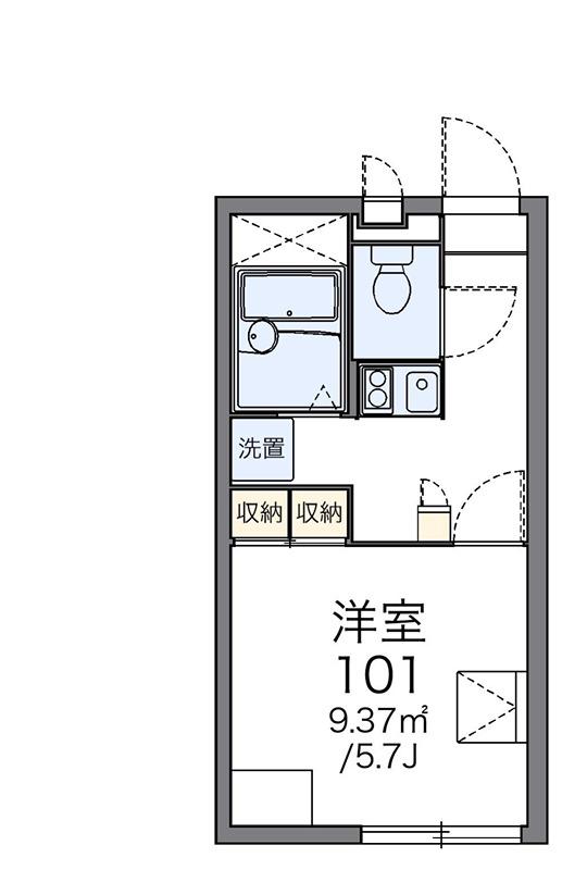 レオパレスT1(1K/1階)の間取り写真