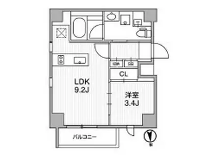 LIGHTHOUSE中馬込(1LDK/7階)の間取り写真