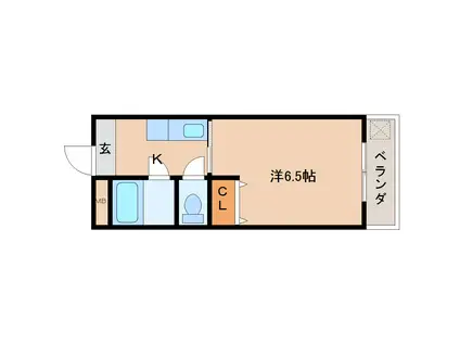 コーポシャローム(1K/2階)の間取り写真