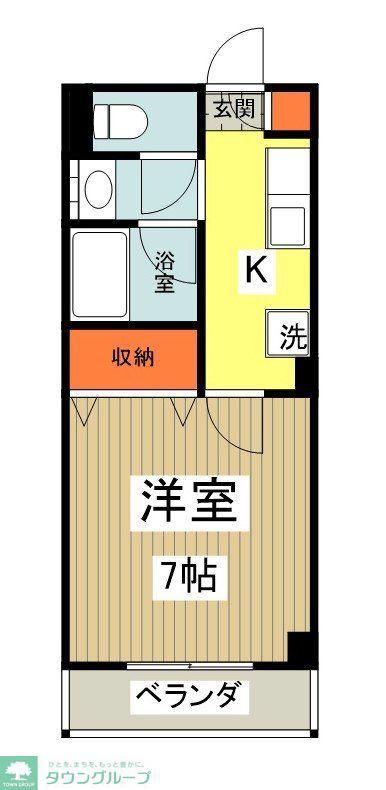 丹木田口ビル(1K/2階)の間取り写真