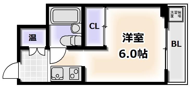 北野商事ビル(ワンルーム/3階)の間取り写真