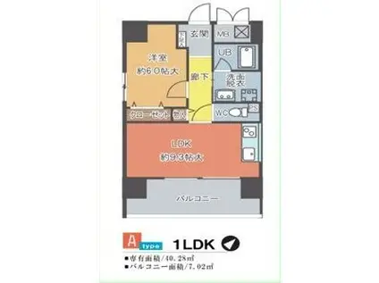 プランドール千種(1LDK/6階)の間取り写真