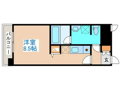 PRIME知事公館(ワンルーム/5階)の間取り写真