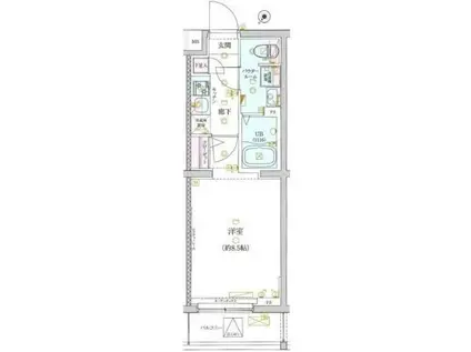 ジェノヴィア世田谷砧グリーンヴェール(1K/2階)の間取り写真