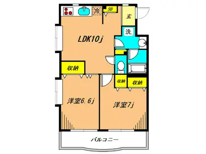 ノーブルハイム(1K/1階)の間取り写真