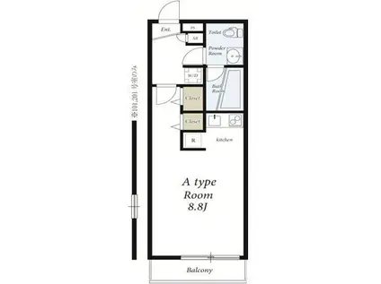 リブリ・スカイIII(ワンルーム/1階)の間取り写真