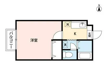 メイプル(1K/1階)の間取り写真