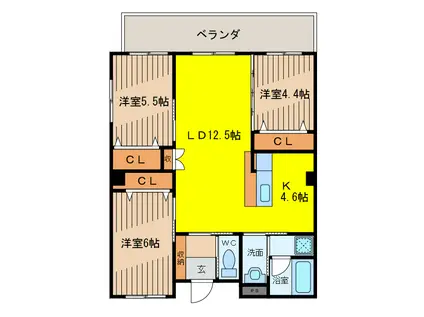 FELICE(3LDK/2階)の間取り写真