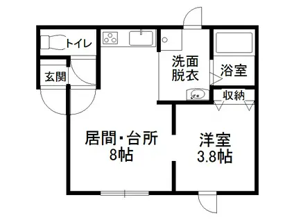 イースト1・5(1DK/1階)の間取り写真