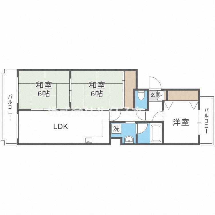 サンハーレ上穂(3LDK/3階)の間取り写真