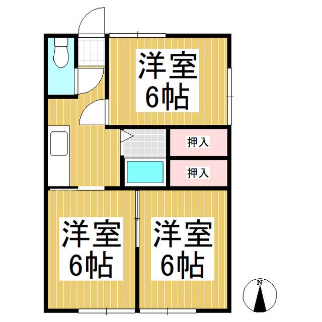 サンハイツ大久保A(3K/1階)の間取り写真