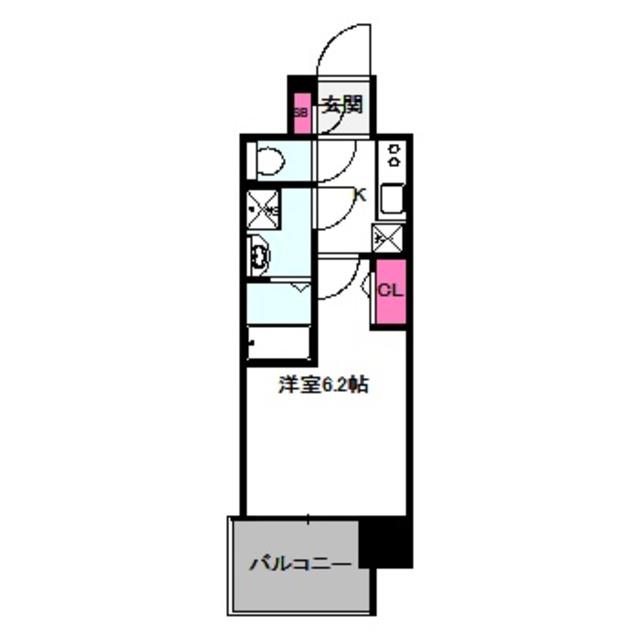 エスリード大阪城イースト(1K/10階)の間取り写真