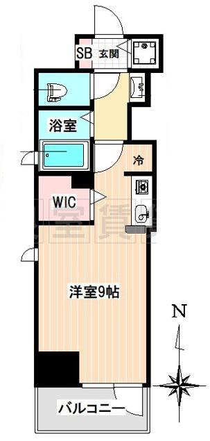 地下鉄鶴舞線 大須観音駅 徒歩7分 8階建 築8年(ワンルーム/6階)の間取り写真