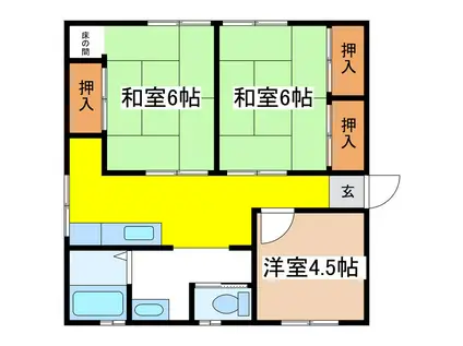 シティハイム秋桜B(3DK/2階)の間取り写真