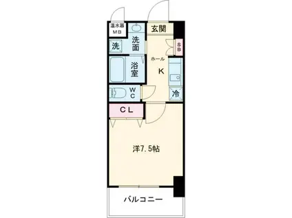 アドバンス神戸グルーブ(1K/9階)の間取り写真