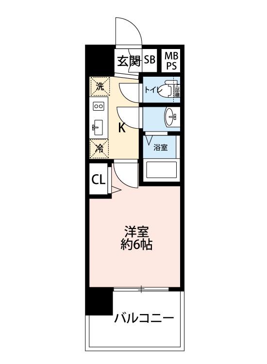 エグゼ江坂(1K/10階)の間取り写真