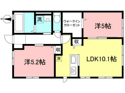 モレスコル S(2LDK/1階)の間取り写真