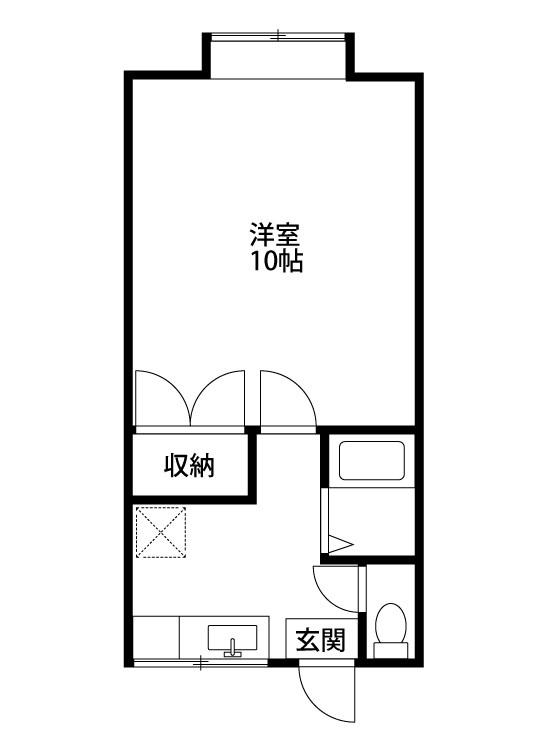 ポテンシャル(1K/1階)の間取り写真