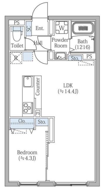 エスジーコート学芸大学(1LDK/1階)の間取り写真