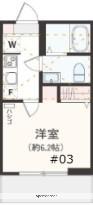 アザーレ・クオン本厚木(1K/3階)の間取り写真
