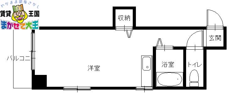 U-フラット(ワンルーム/4階)の間取り写真