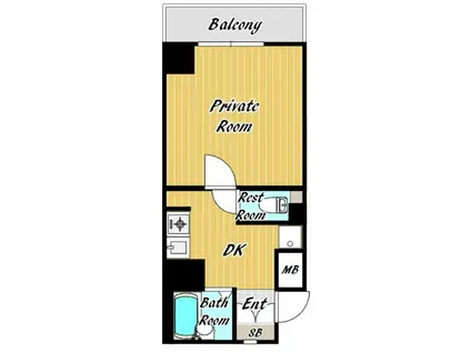 コスモリード大阪本町(1DK/8階)の間取り写真