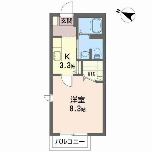メゾン・ド・ソレイユB(1K/1階)の間取り写真