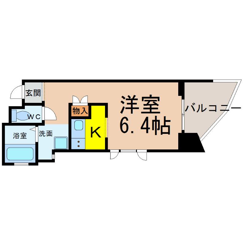 グランステージ千種(1K/6階)の間取り写真