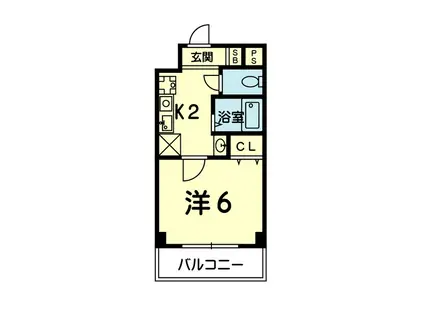 オーファス辛島公園(1K/3階)の間取り写真