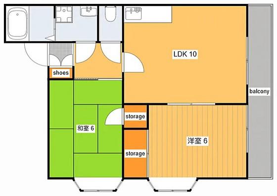 セピア大町(2LDK/1階)の間取り写真