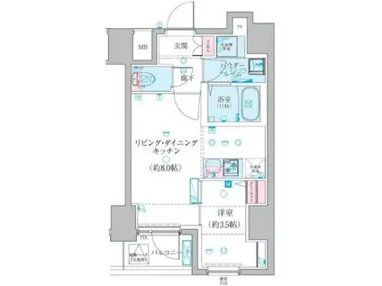 GENOVIA椎名町(1LDK/5階)の間取り写真