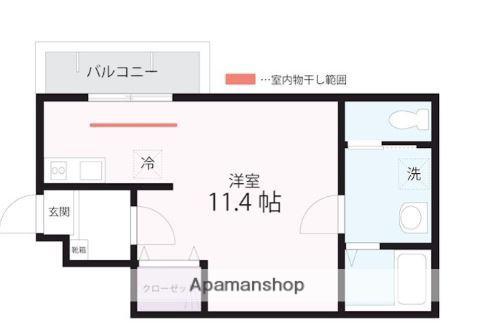 QUIET CRAB HOUSE MIX弘明寺II(ワンルーム/3階)の間取り写真
