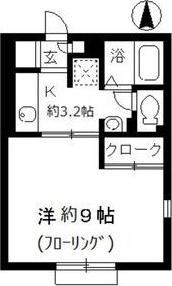 プロパティ大溝A(1K/2階)の間取り写真