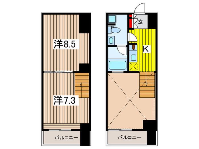 リブシス浦和(2K/9階)の間取り写真