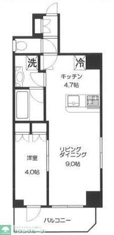 エスタシオン赤坂(1LDK/4階)の間取り写真