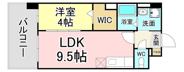 ラ・アヴェニール(1LDK/1階)の間取り写真